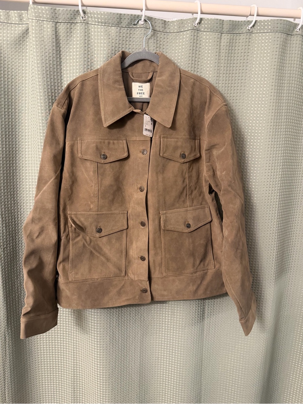 We The Free Tan Suede Military Field Jacket